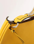 Pre-Loved Fortune Hobo Shoulder Bag Leather with Silver Hardware, Yellow