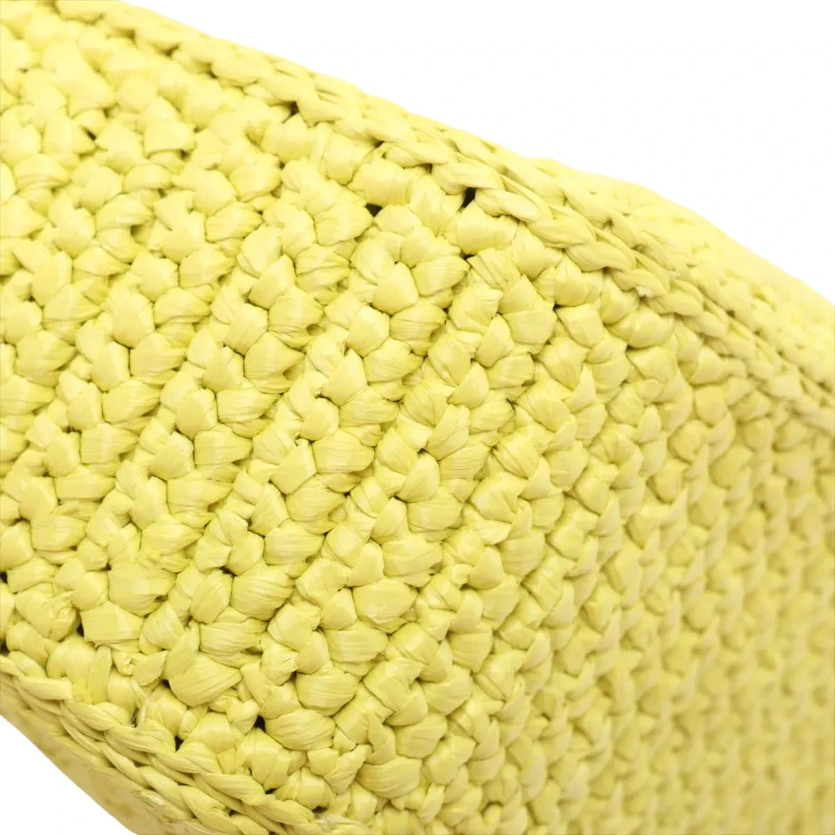 Pre-Loved Wander Hobo Shoulder Bag Raffia Mini with Gold Hardware, Yellow
