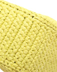 Pre-Loved Wander Hobo Shoulder Bag Raffia Mini with Gold Hardware, Yellow