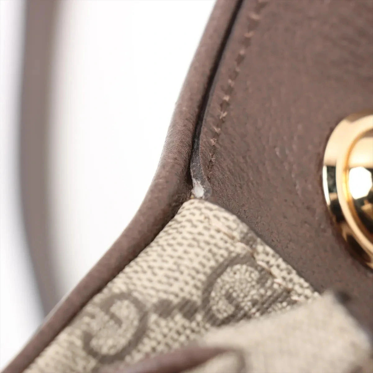 Pre-Loved Blondie Shoulder Bag GG Supreme Coated Canvas with Gold Hardware, Beige/Ebony