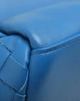 Pre-Loved Intrecciato Backpack Leather with Black Hardware, Blue