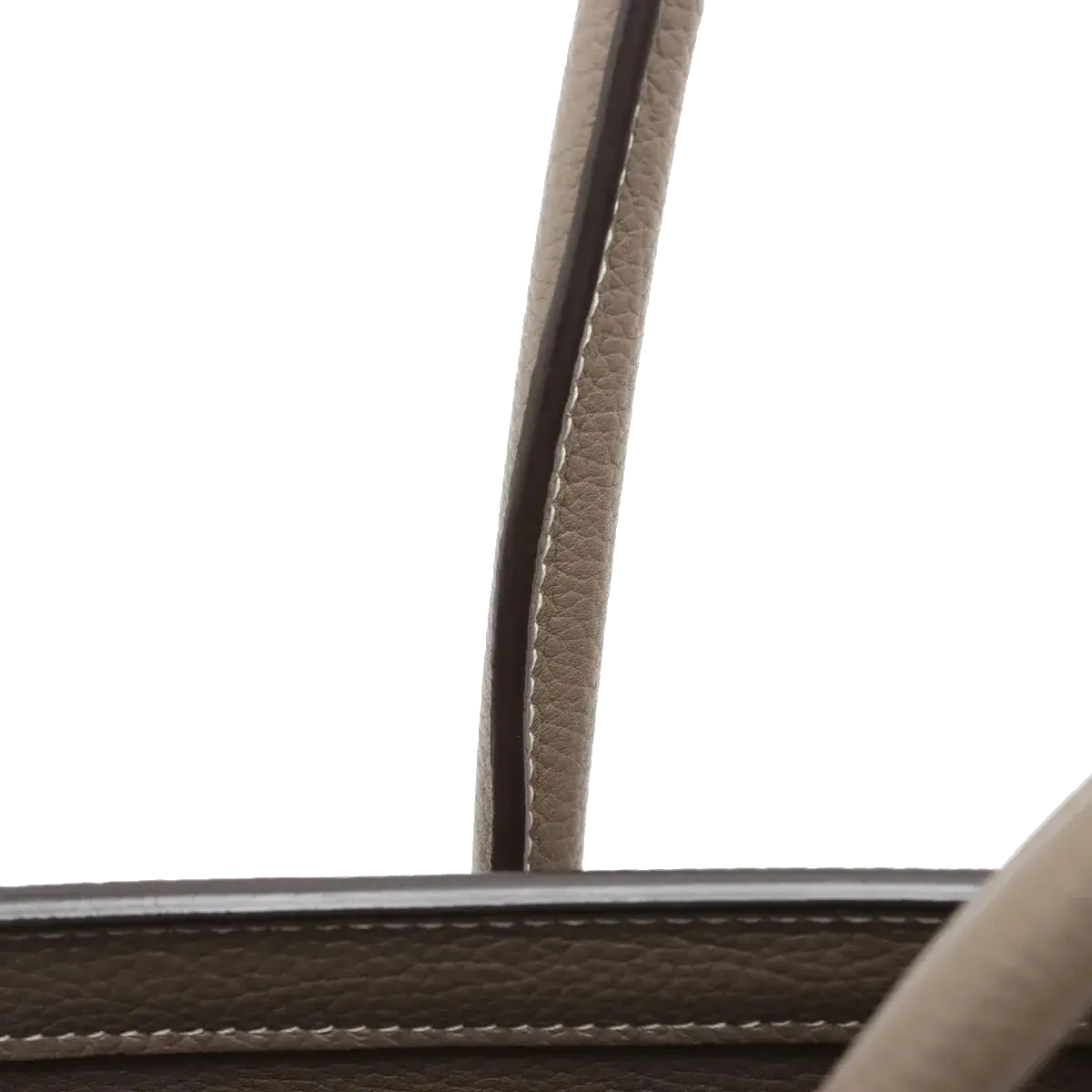 Pre-Loved Luggage Tote Leather Micro with Silver Hardware, Taupe