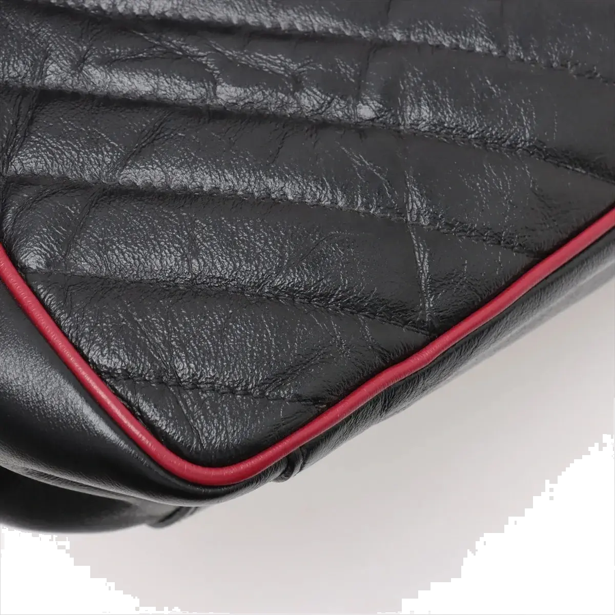 Pre-Loved GG Marmont Top Handle Handbag Quilted Leather Small with Aged Gold Hardware, Black