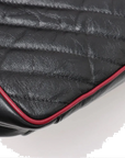 Pre-Loved GG Marmont Top Handle Handbag Quilted Leather Small with Aged Gold Hardware, Black