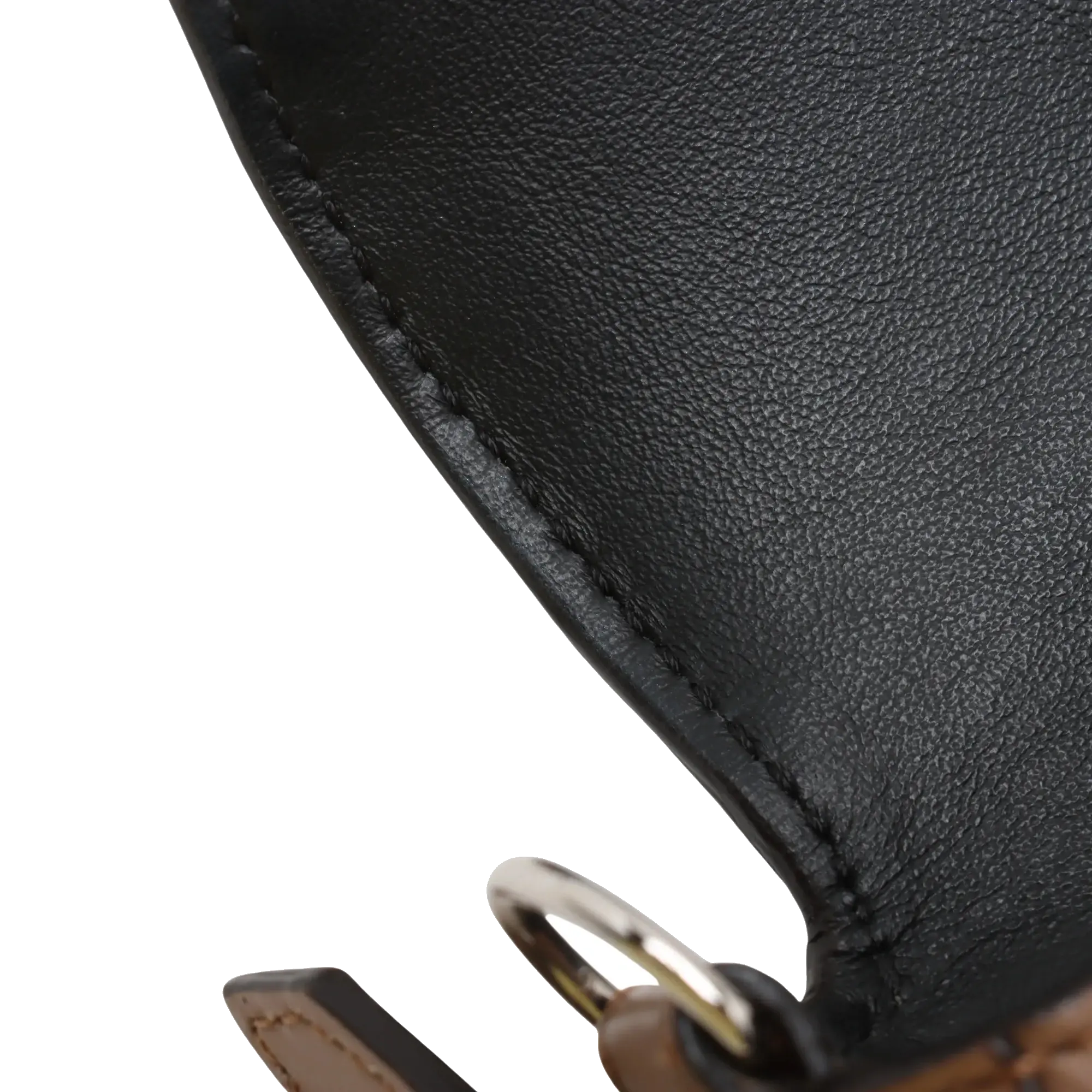 Pre-Loved Baguette Crossbody Bag Monogram Suede Mini with Silver Hardware, Beige