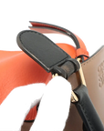 Pre-Loved Puzzle Handbag Leather Small with Gold Hardware, Taupe/Orange/Black