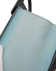 Pre-Loved Luggage Micro Tote Leather Micro with Gold Hardware, Light Blue, Teal Blue, and Black