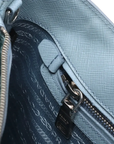 Pre-Loved Galleria Tote Leather Medium with Silver Hardware, Light Blue