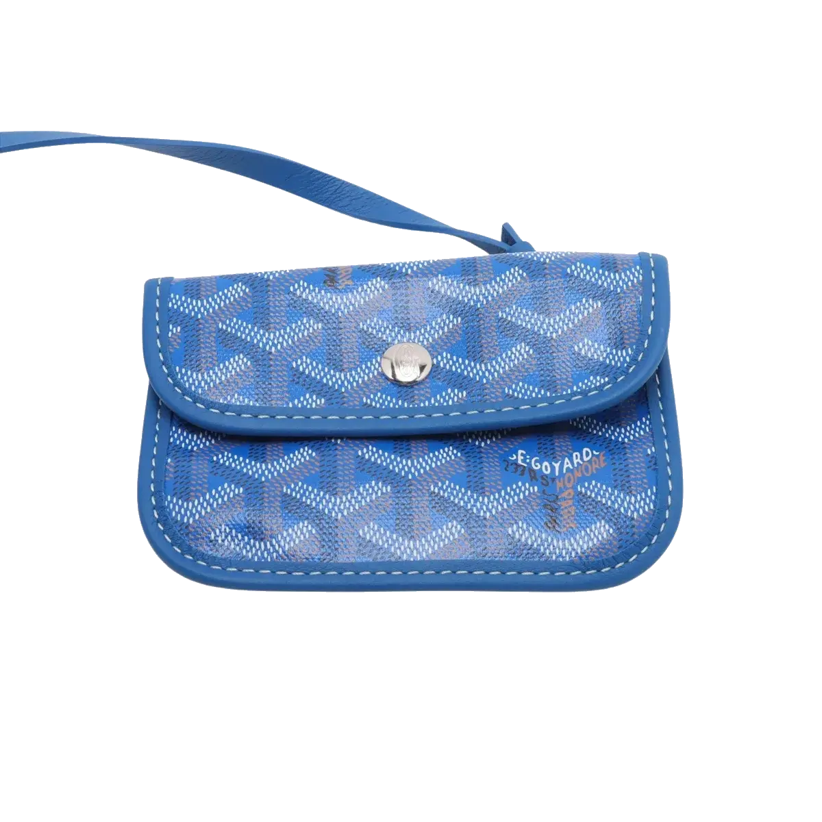 Pre-Loved Anjou Tote Goyardine Coated Canvas Mini with Silver Hardware, Blue