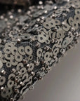 Pre-Loved Mamma Baguette Shoulder Bag Sequined with Silver Hardware, Silver