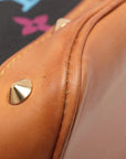 Pre-Loved Alma Handbag Monogram Coated Canvas PM with Gold Hardware, Black Multicolor