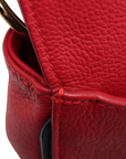 Pre-Loved Double V Handbag Monogram Leather with Gold Hardware, Red