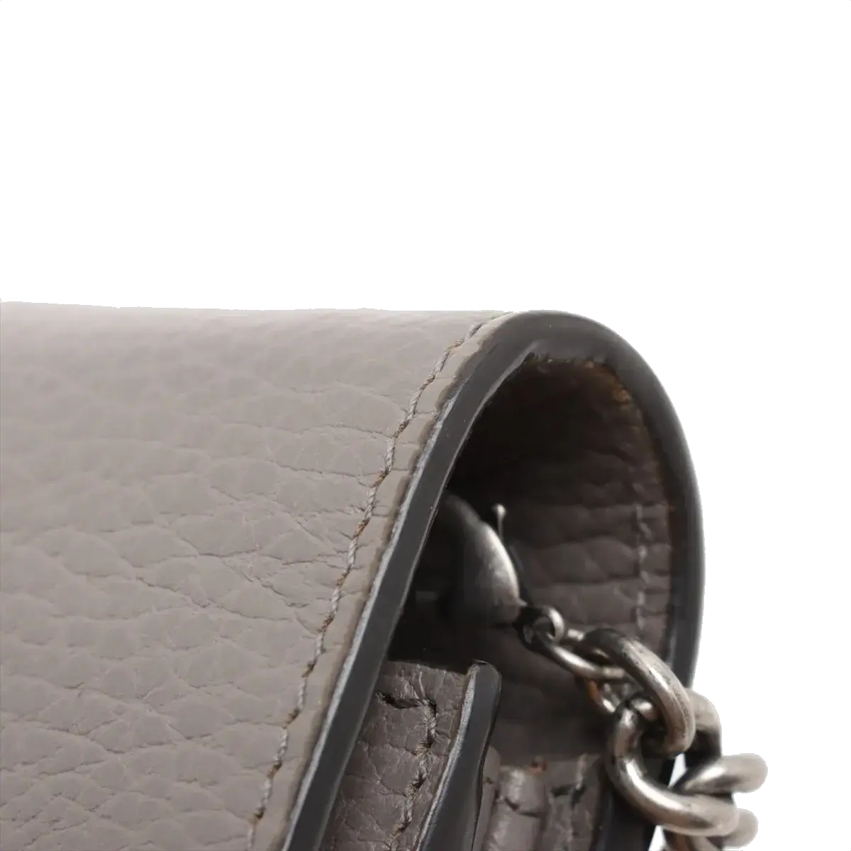 Pre-Loved Dionysus Super Mini Crossbody Bag Leather with Aged Silver Hardware, Gray
