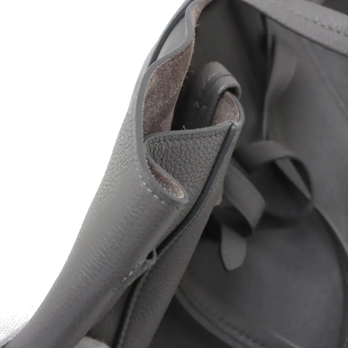 Pre-Loved Cabas Phantom Tote Leather Small with Gold Hardware, Gray