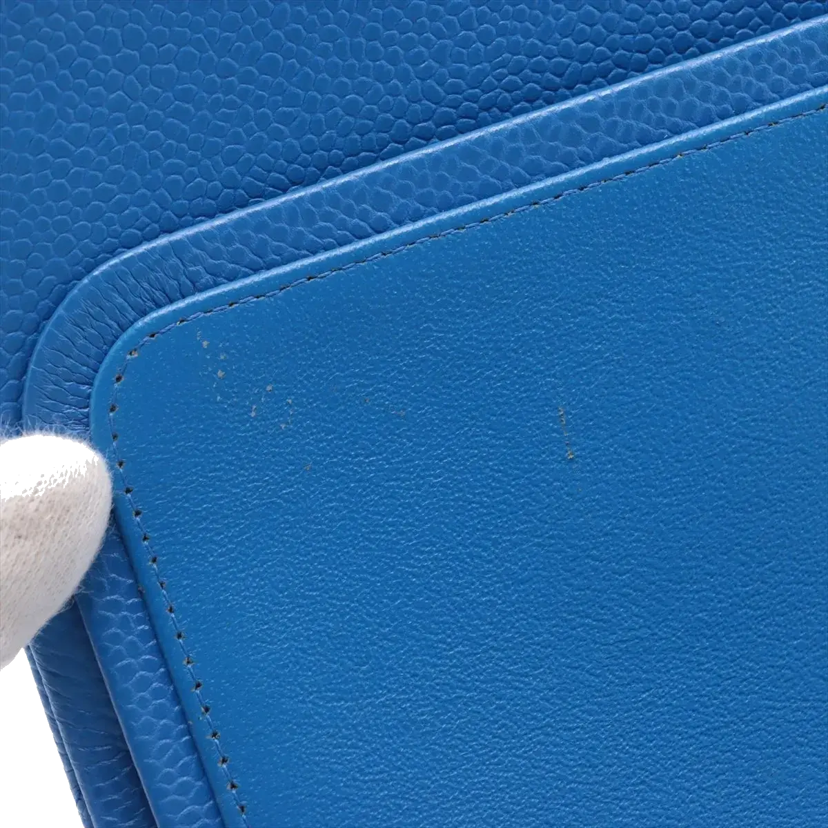 Pre-Loved Classic Double Flap Shoulder Bag Quilted Leather Jumbo with Ruthenium Hardware, Blue