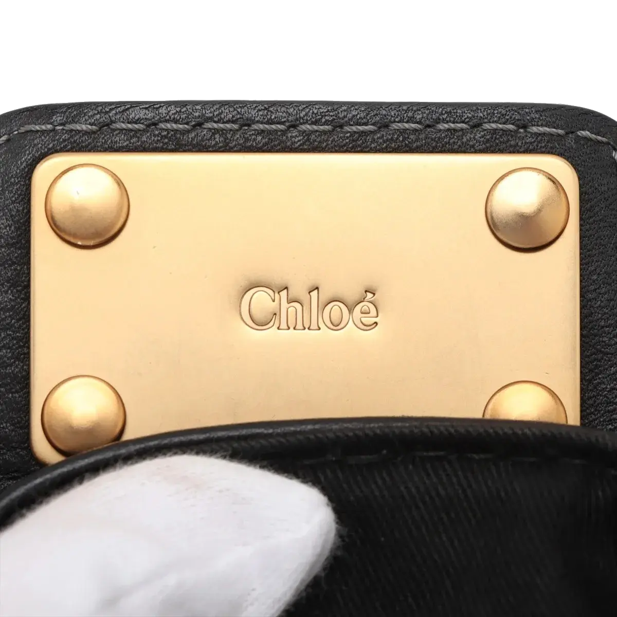 Pre-Loved Paddington Handbag Leather with Aged Gold Hardware, Black
