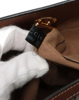 Pre-Loved Padlock Tote Monogram Coated Canvas Small with Gold Hardware, Beige Ebony