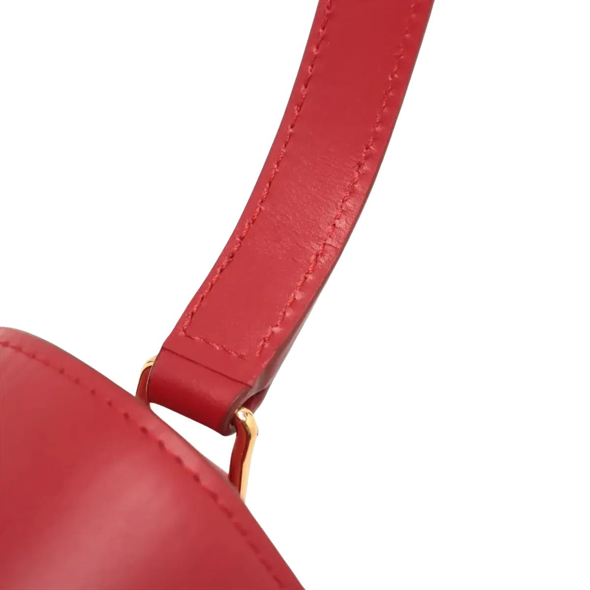 Pre-Loved Triomphe Shoulder Bag Leather Teen with Gold Hardware, Red