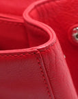 Pre-Loved Lockme II Handbag Leather with Silver Hardware, Red