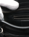 Pre-Loved Classic City Handbag Canvas Plain Mini with Silver Hardware, Black