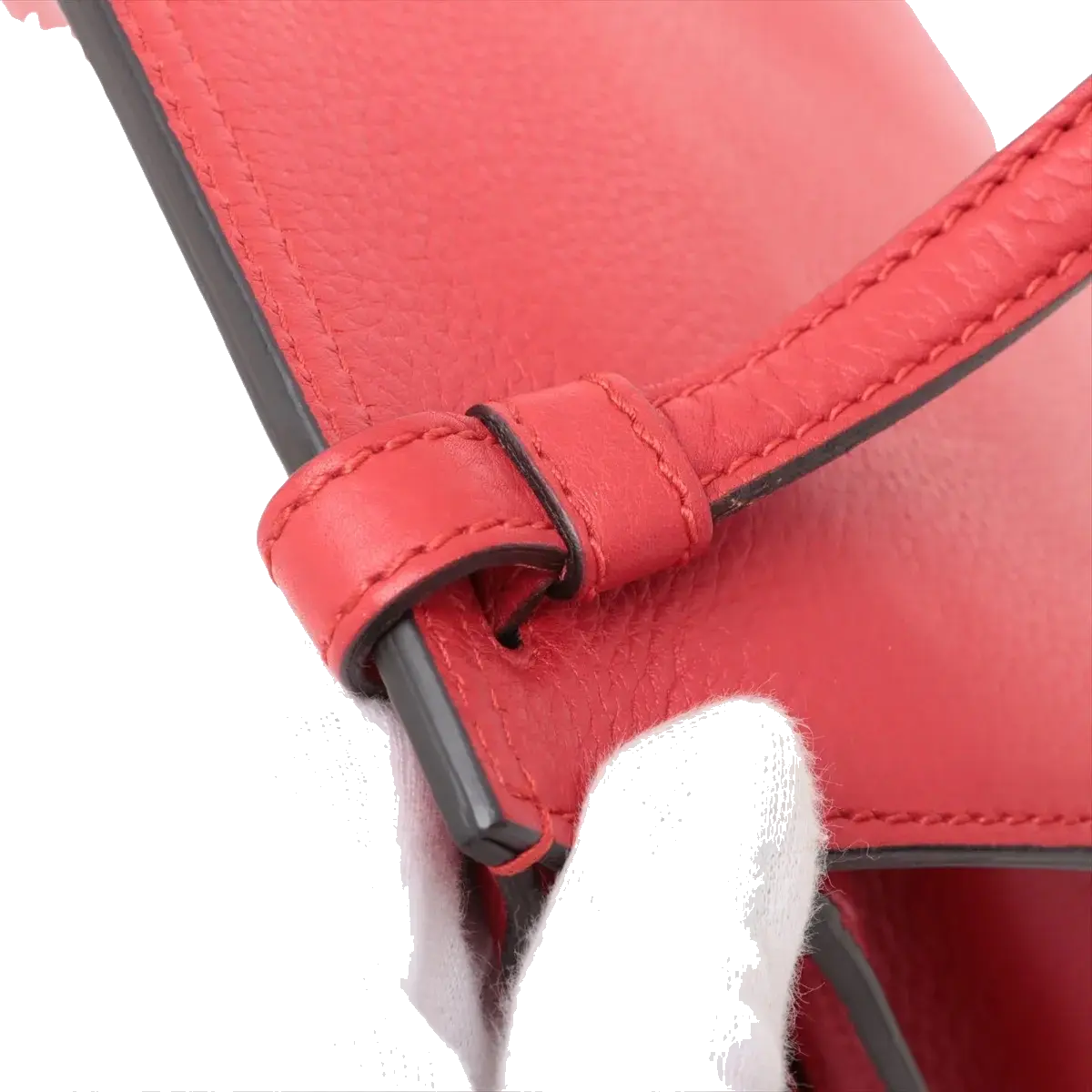 Pre-Loved Bamboo Daily Flap Crossbody Bag Leather with Silver Hardware, Red
