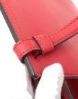Pre-Loved Bamboo Daily Flap Crossbody Bag Leather with Silver Hardware, Red