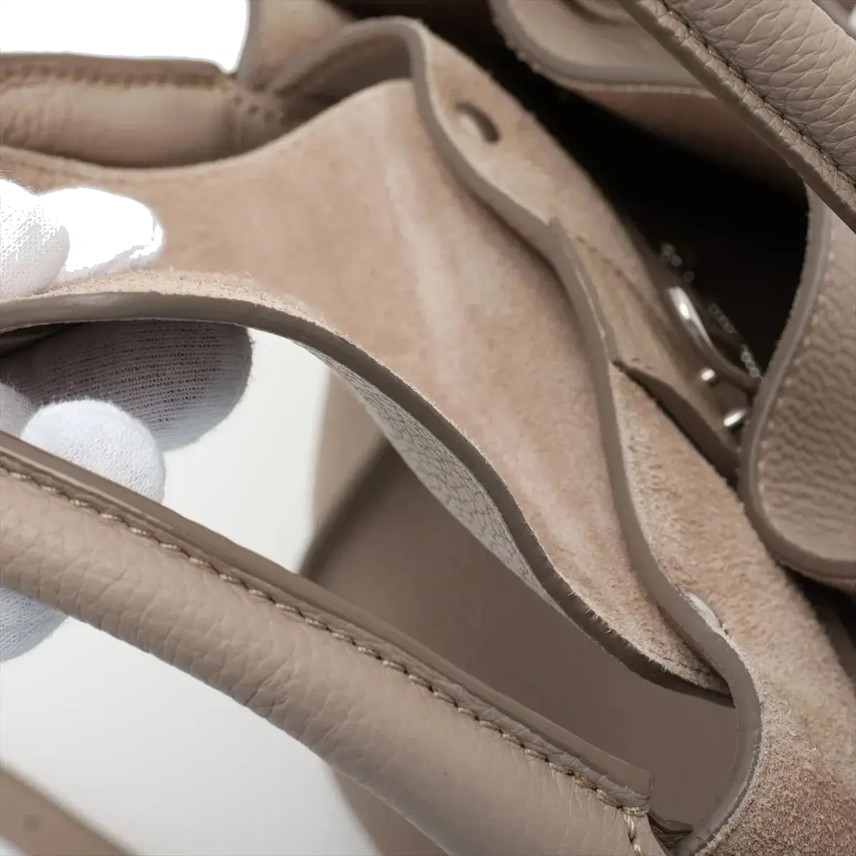 Pre-Loved Big Bag Tote Leather Small with Silver Hardware, Taupe