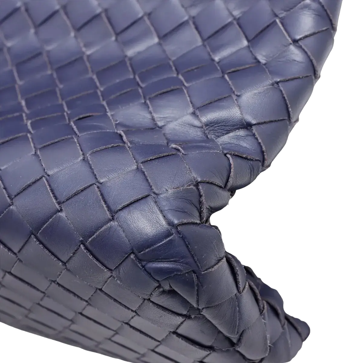 Pre-Loved Roma Tote Intrecciato Leather Medium with Gunmetal Hardware, Navy Blue