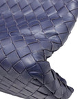 Pre-Loved Roma Tote Intrecciato Leather Medium with Gunmetal Hardware, Navy Blue