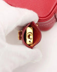 Pre-Loved Saffiano Mini Bauletto Handbag Leather Mini with Gold Hardware, Red