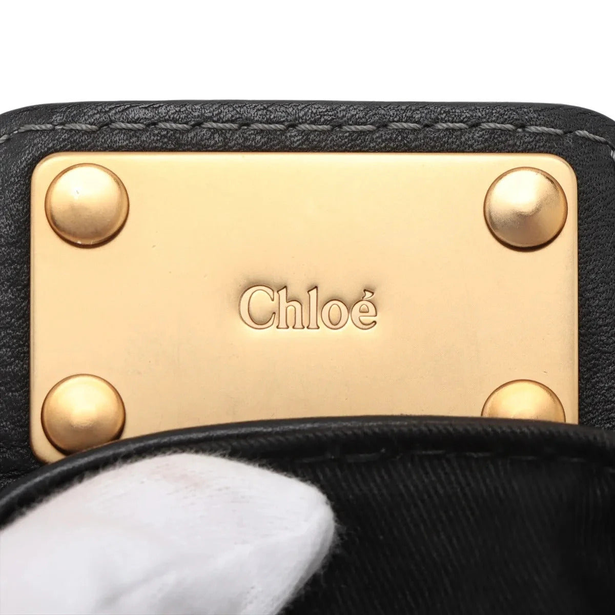 Pre-Loved Paddington Handbag Leather with Aged Gold Hardware, Black