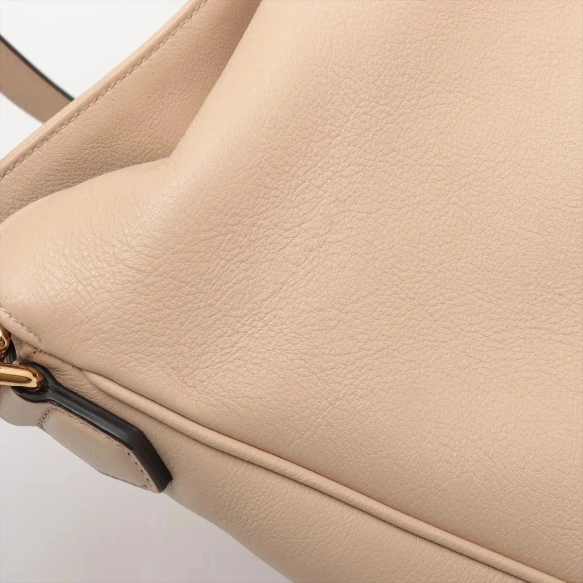 Pre-Loved Diana Bamboo Shoulder Bag Leather Medium with Gold Hardware, Beige