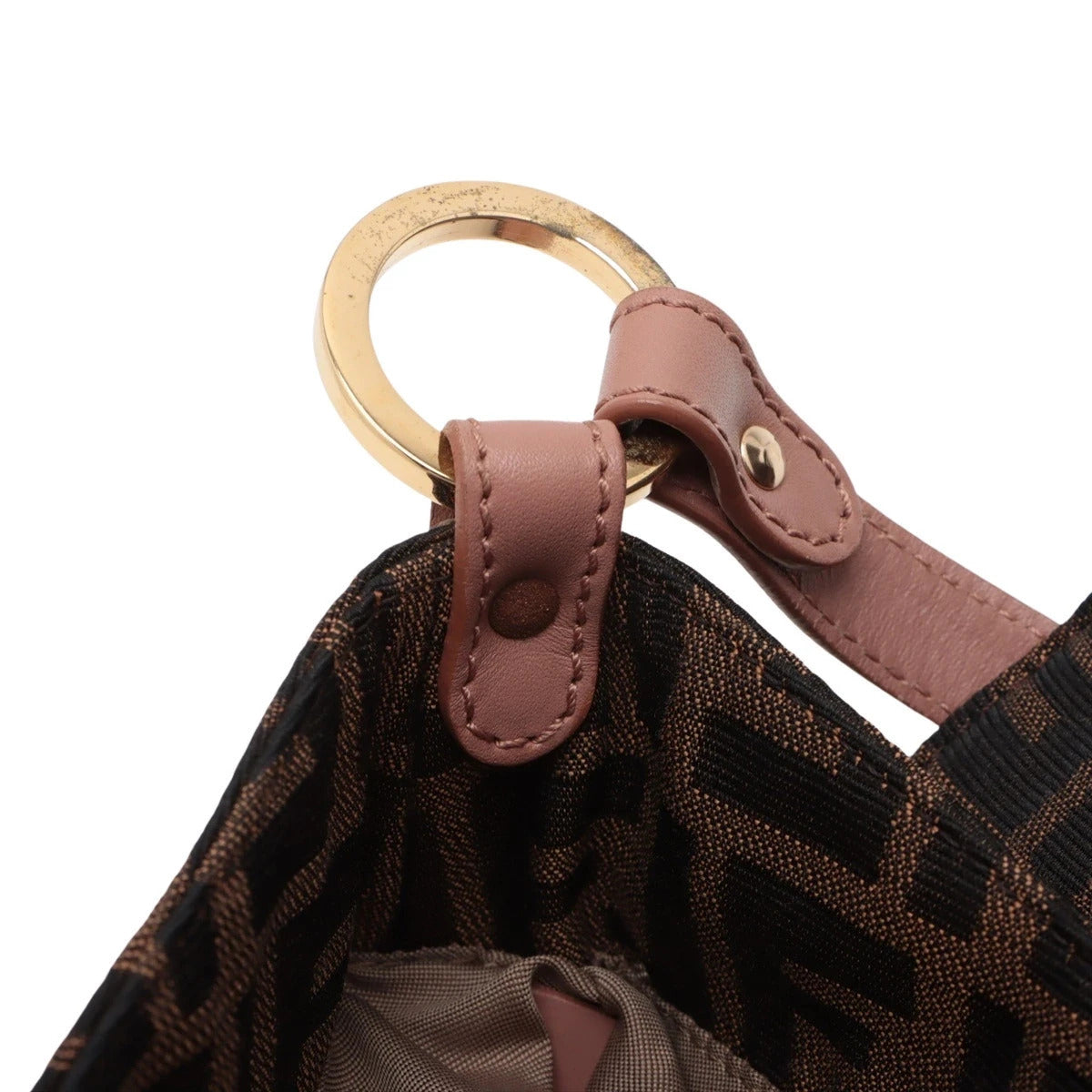 Pre-Loved Mia Shoulder Bag Zucca Coated Canvas with Gold Hardware, Brown