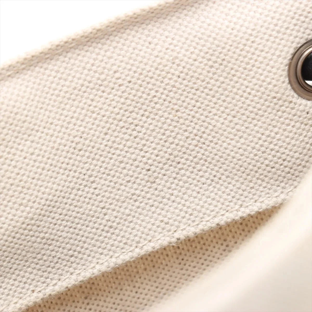 Pre-Loved Université Flat Crossbody Pouch Crossbody Bag Plain Canvas with Silver Hardware, Beige
