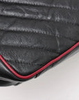 Pre-Loved GG Marmont Top Handle Handbag Quilted Leather Small with Aged Gold Hardware, Black