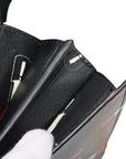 Pre-Loved Kate Chain Wallet Crossbody Bag Lipstick Print Leather Small with Gold Hardware, Black