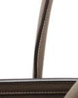 Pre-Loved Luggage Tote Leather Micro with Silver Hardware, Taupe