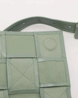Pre-Loved Cassette Crossbody Bag Intrecciato Leather Mini with Silver Hardware, Sage Green