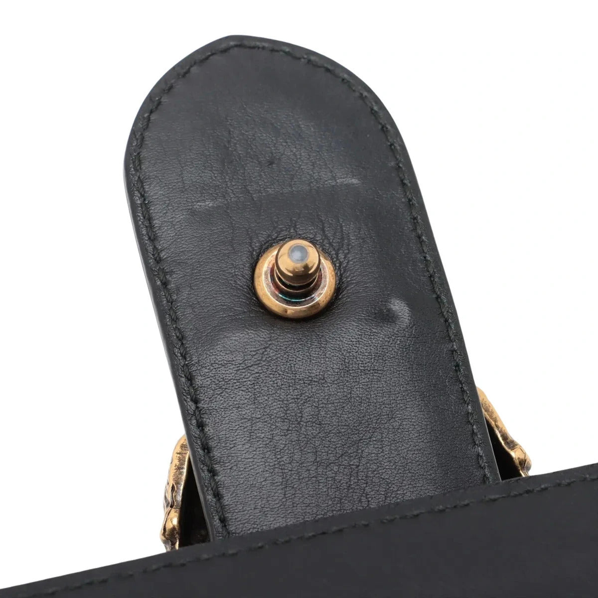 Pre-Loved Dionysus Bamboo Top Handle Handbag Leather Medium with Aged Gold Hardware, Black, Green, Red