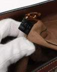 Pre-Loved Padlock Tote Monogram Coated Canvas Small with Gold Hardware, Beige Ebony