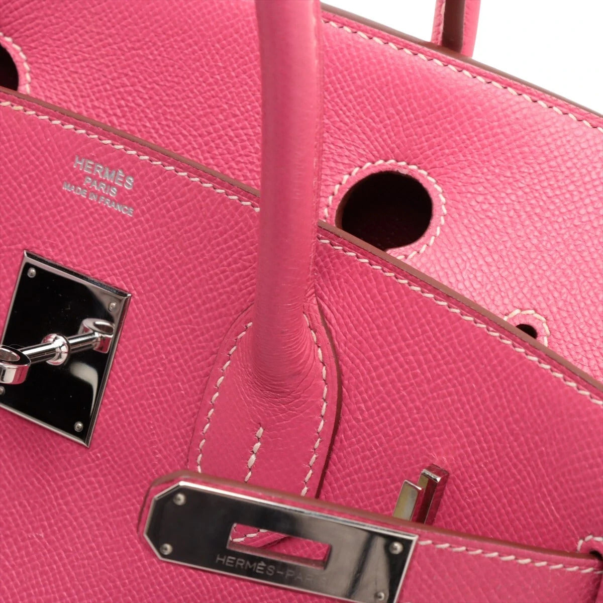 Pre-Loved Birkin Handbag Leather 30 with Palladium Hardware, Pink