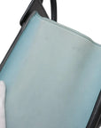 Pre-Loved Luggage Micro Tote Leather Micro with Gold Hardware, Light Blue, Teal Blue, and Black