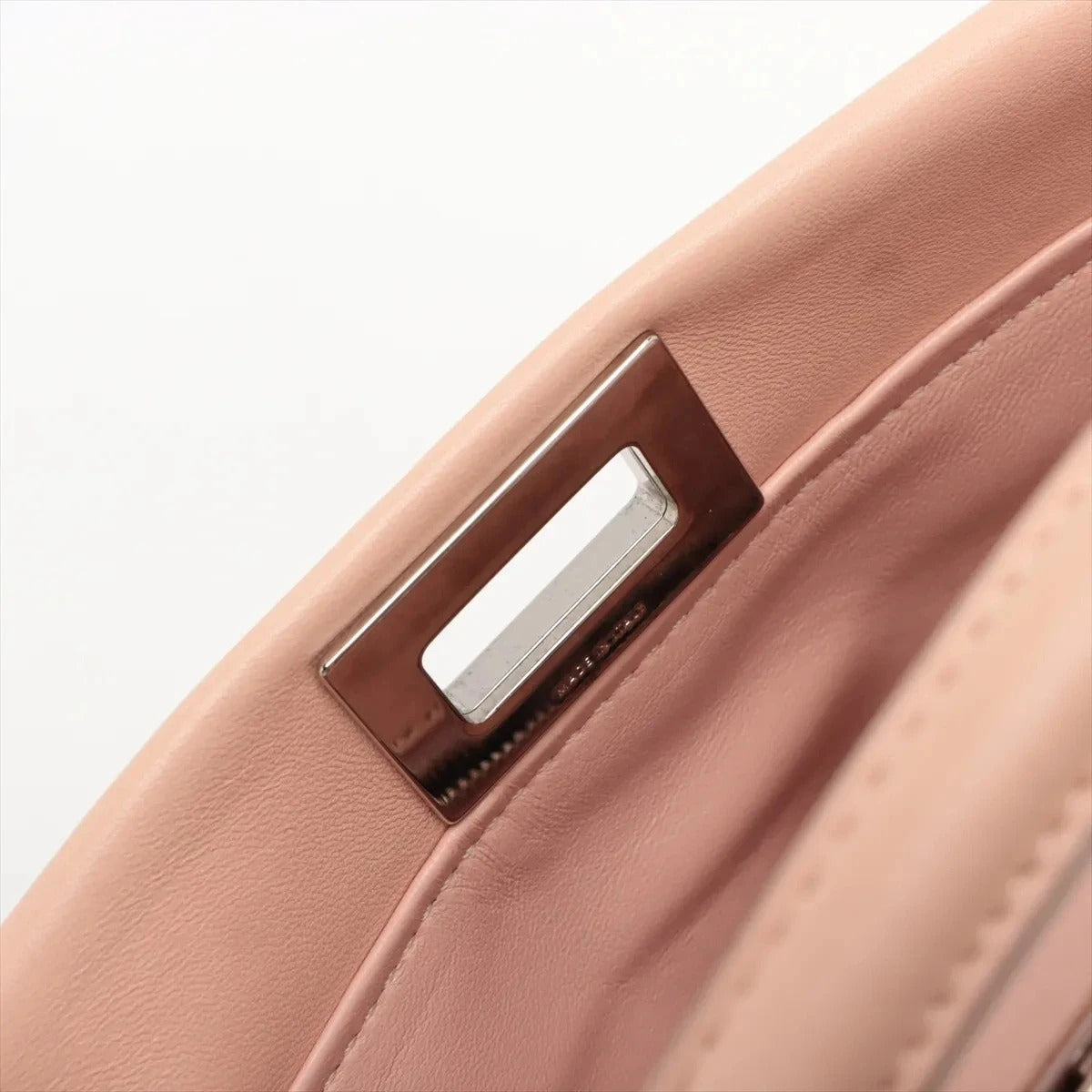 Pre-Loved Peekaboo Handbag Leather Mini with Silver Hardware, Pink