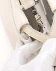 Pre-Loved Peekaboo Handbag Leather Mini with Silver Hardware, Ivory