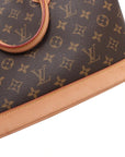 Pre-Loved Alma Handbag Monogram Coated Canvas PM with Gold Hardware, Brown
