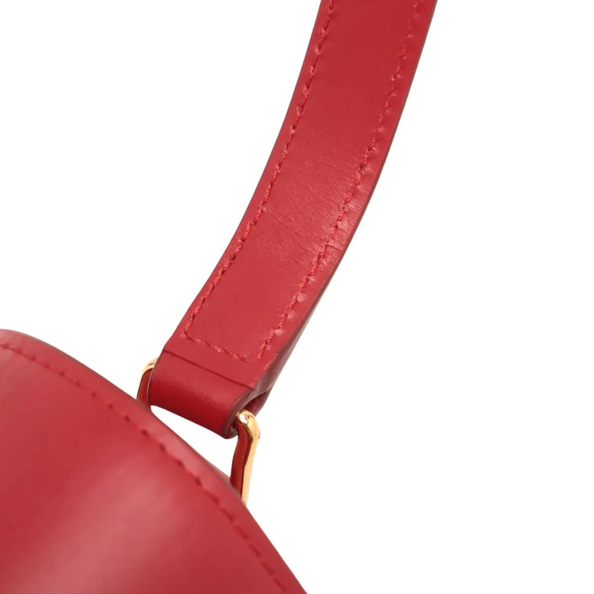Pre-Loved Triomphe Shoulder Bag Leather Teen with Gold Hardware, Red