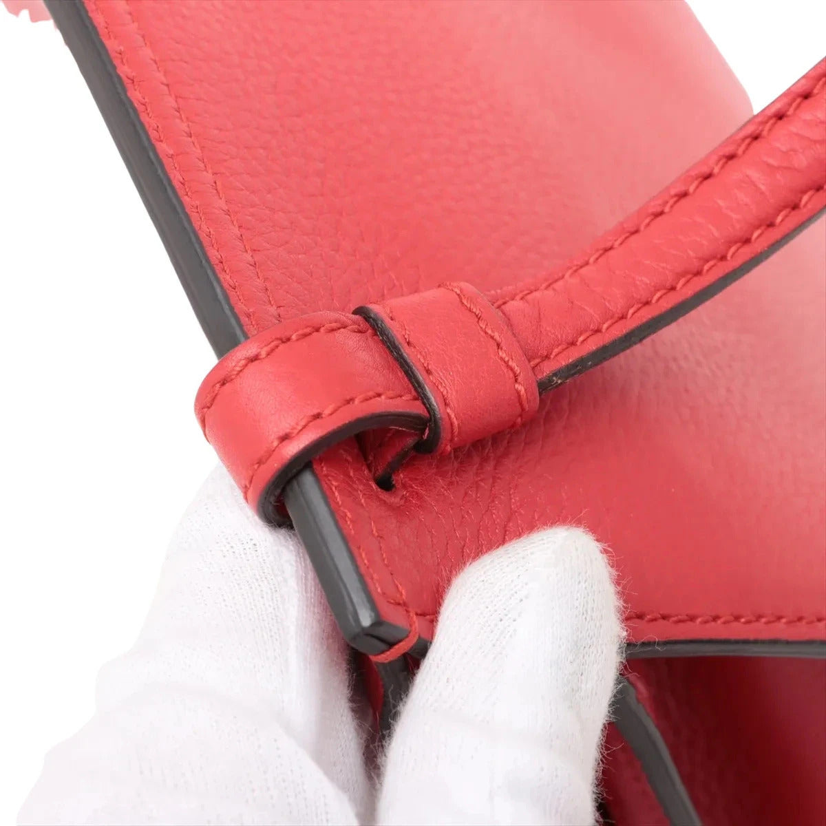 Pre-Loved Bamboo Daily Flap Crossbody Bag Leather with Silver Hardware, Red