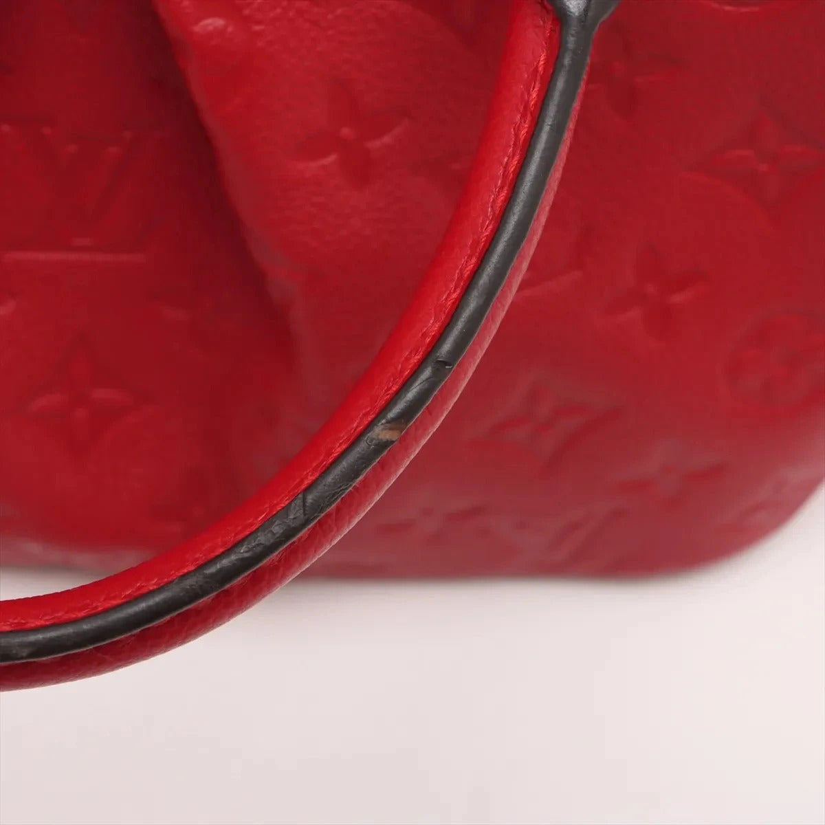 Pre-Loved Mazarine Tote Monogram Leather PM with Gold Hardware, Red