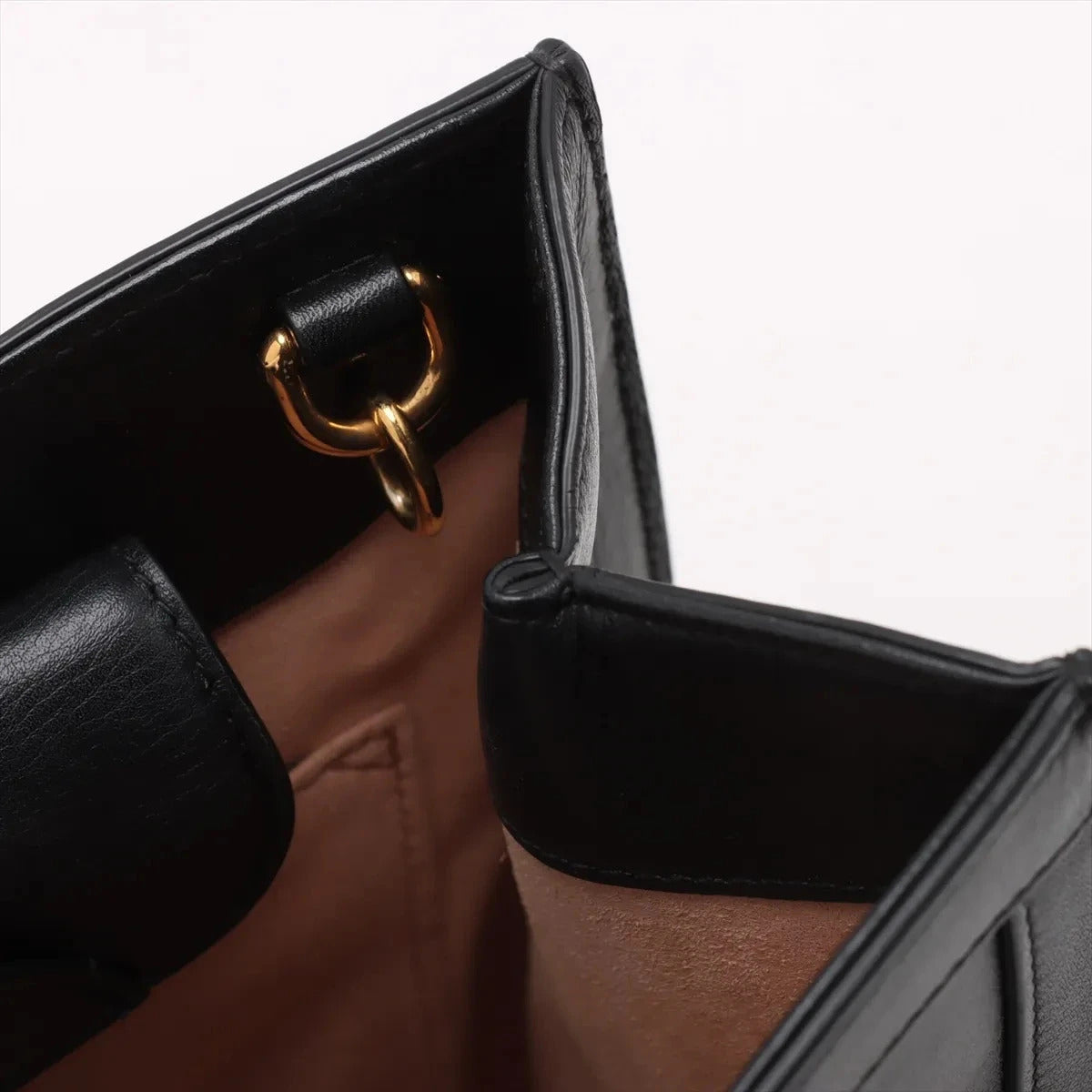Pre-Loved Diana Bamboo Tote Leather Small with Gold Hardware, Black