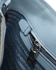 Pre-Loved Galleria Tote Leather Medium with Silver Hardware, Light Blue